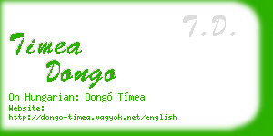 timea dongo business card