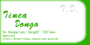 timea dongo business card